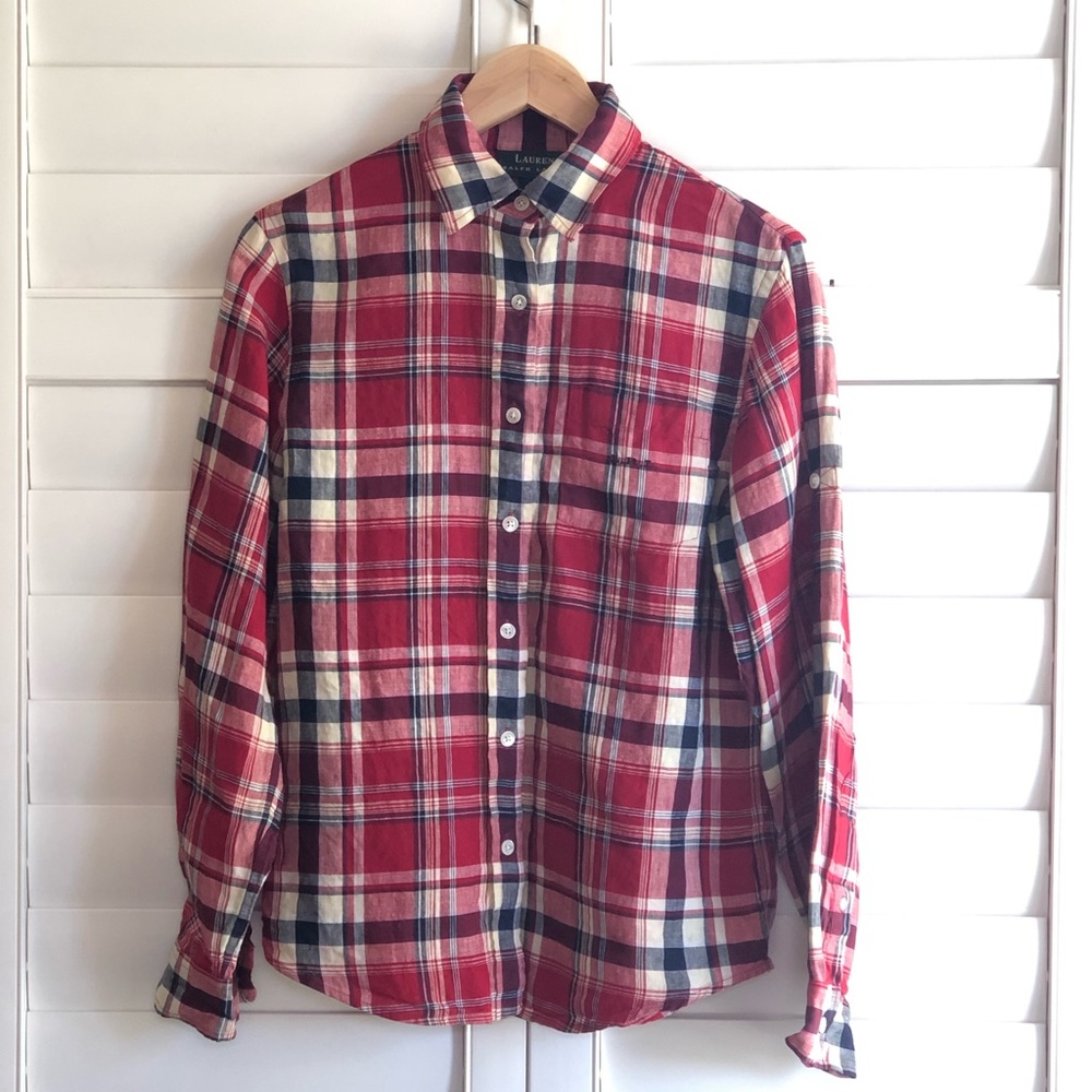Men’s LAUREN Ralph Lauren Linen Plaid Shirt - S